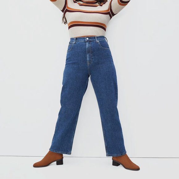 SHIPS FREE! Everlane Way High Jeans in Vintage Indigo Blue Wash, Size 32 Long - Picture 1 of 6